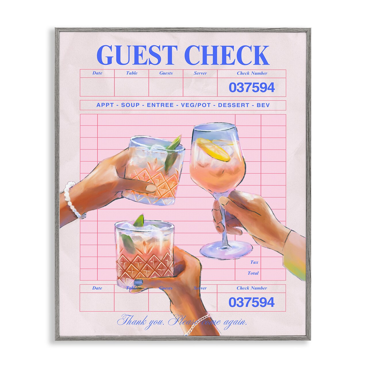 Stupell Industries Cheers over Guest Check Framed Giclee Wall Art Design by House of Lulu